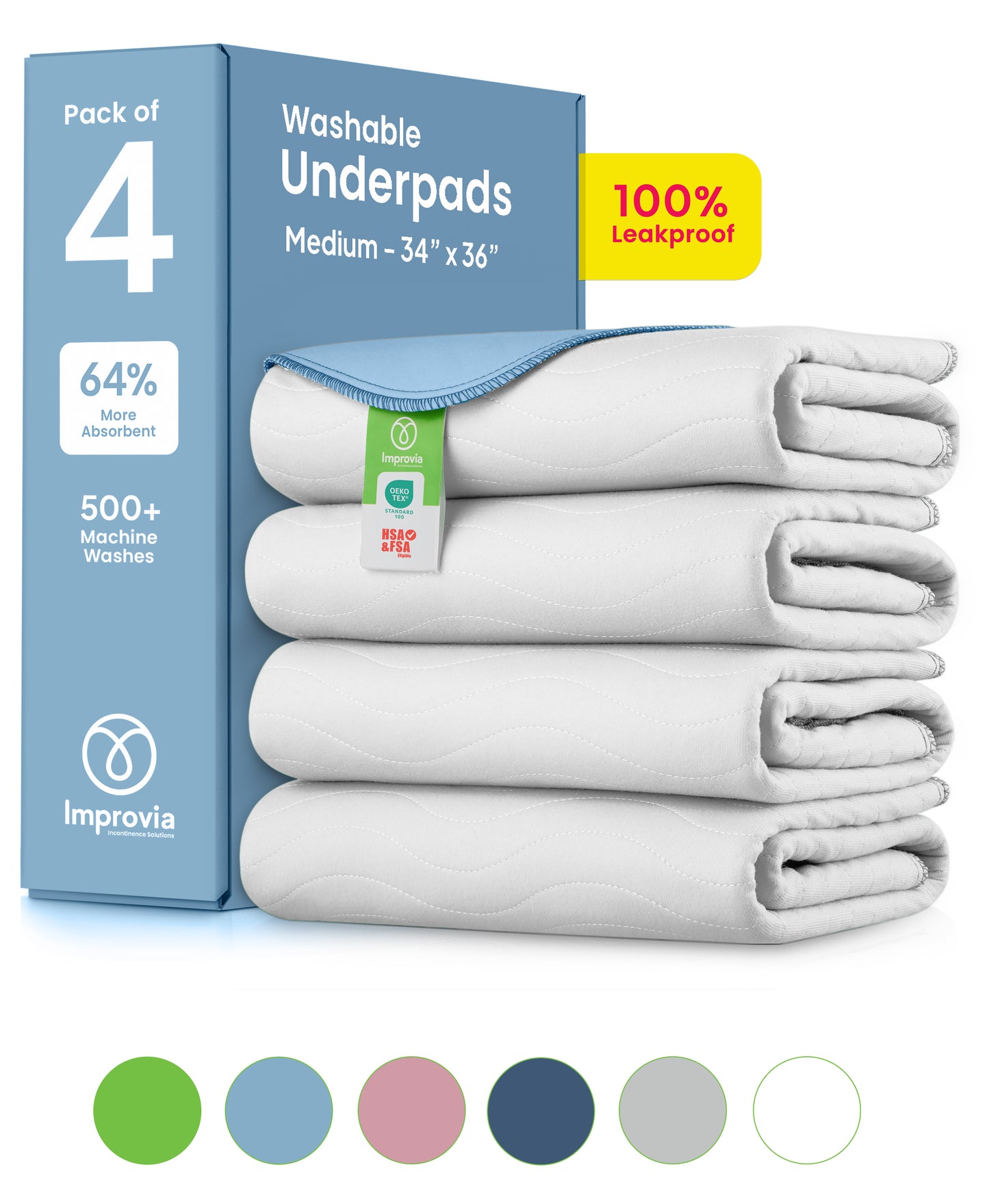 Medium - 34"x36" Washable Underpads