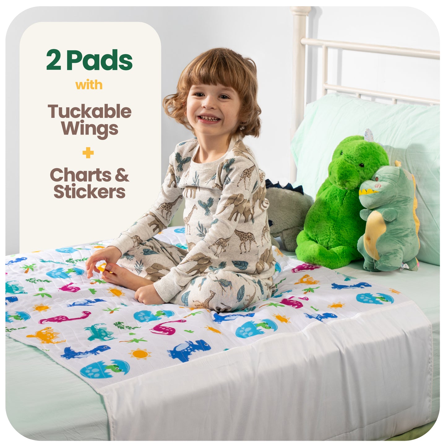 Washable Bed Pads for Toddlers with Tuckable Wings - 34"x36"