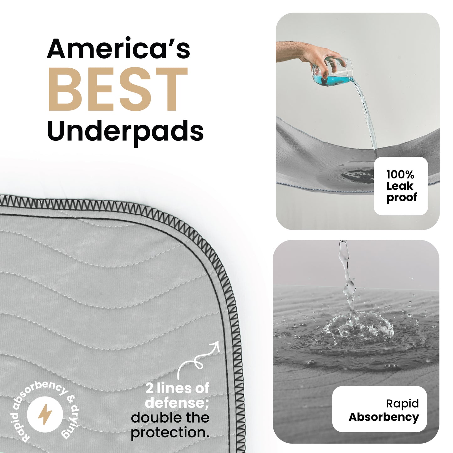 Small - 18"x24" Washable Underpads
