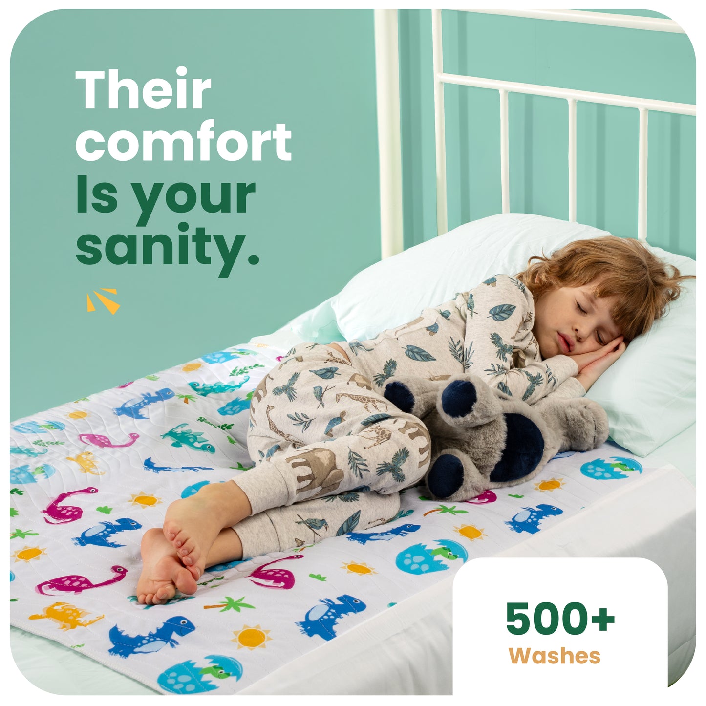 Washable Bed Pads for Toddlers with Tuckable Wings - 34"x36"