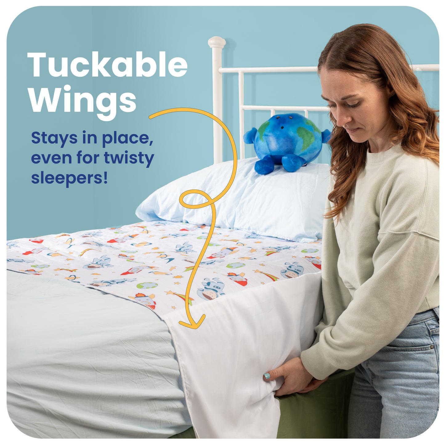Washable Bed Pads for Toddlers with Tuckable Wings - 34"x36"