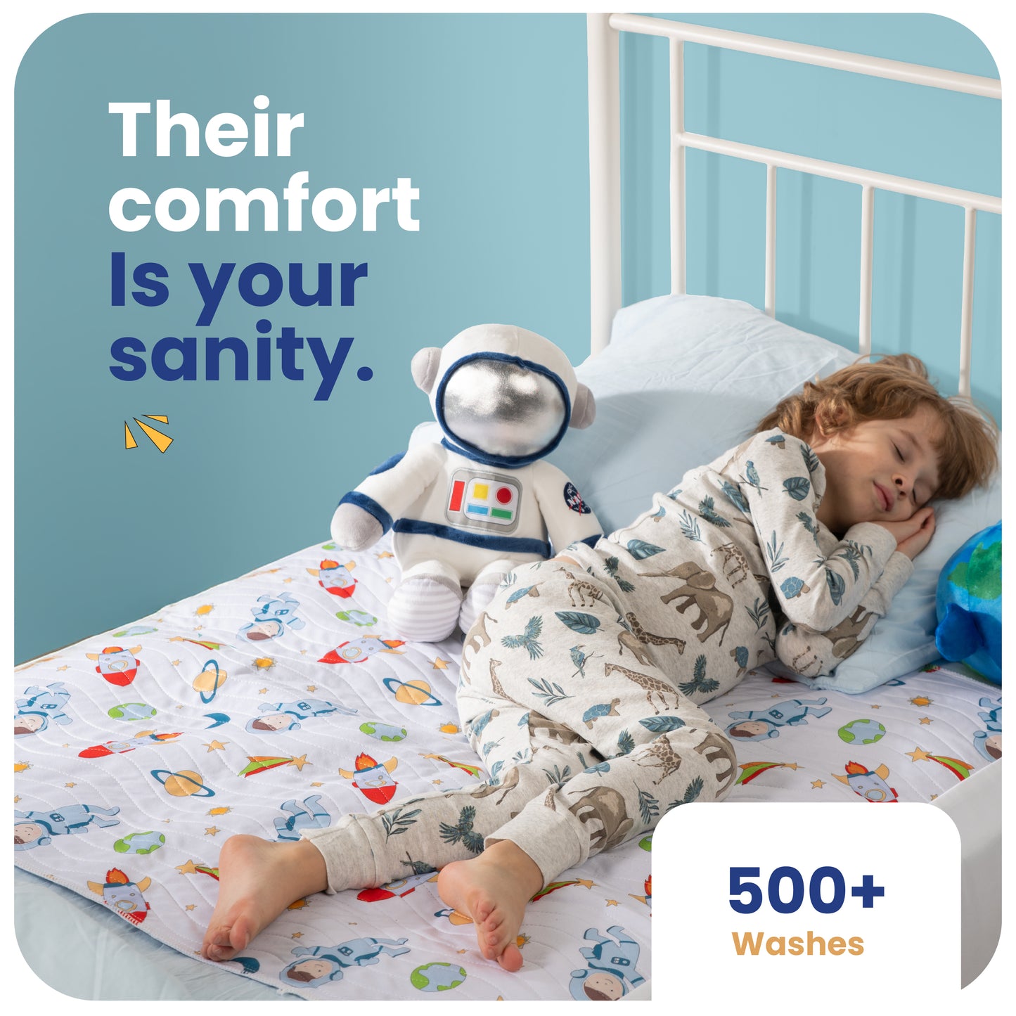 Washable Bed Pads for Toddlers with Tuckable Wings - 34"x36"