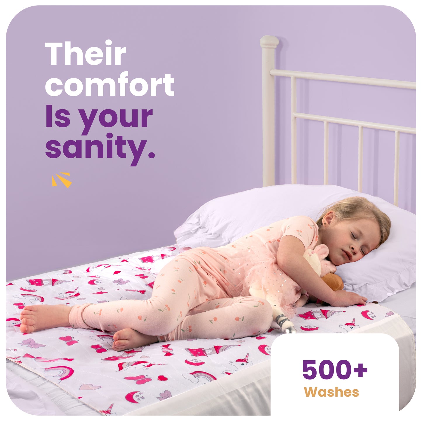 Washable Bed Pads for Toddlers with Tuckable Wings - 34"x36"