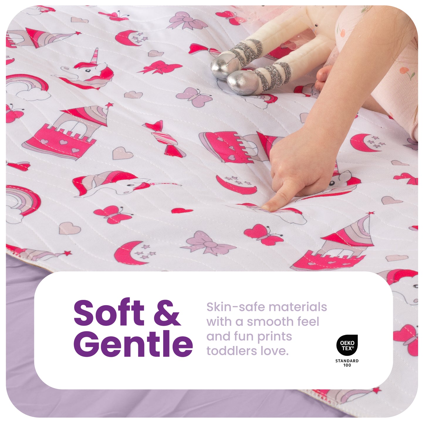 Washable Bed Pads for Toddlers with Tuckable Wings - 34"x36"