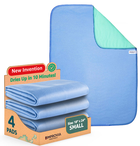 Pack of 4 Washable Underpads - 18" x 24" - Small