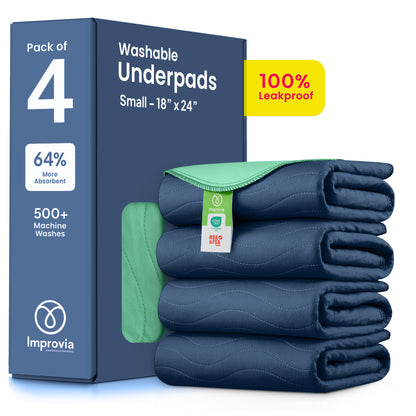 Washable Underpads Navy & Green