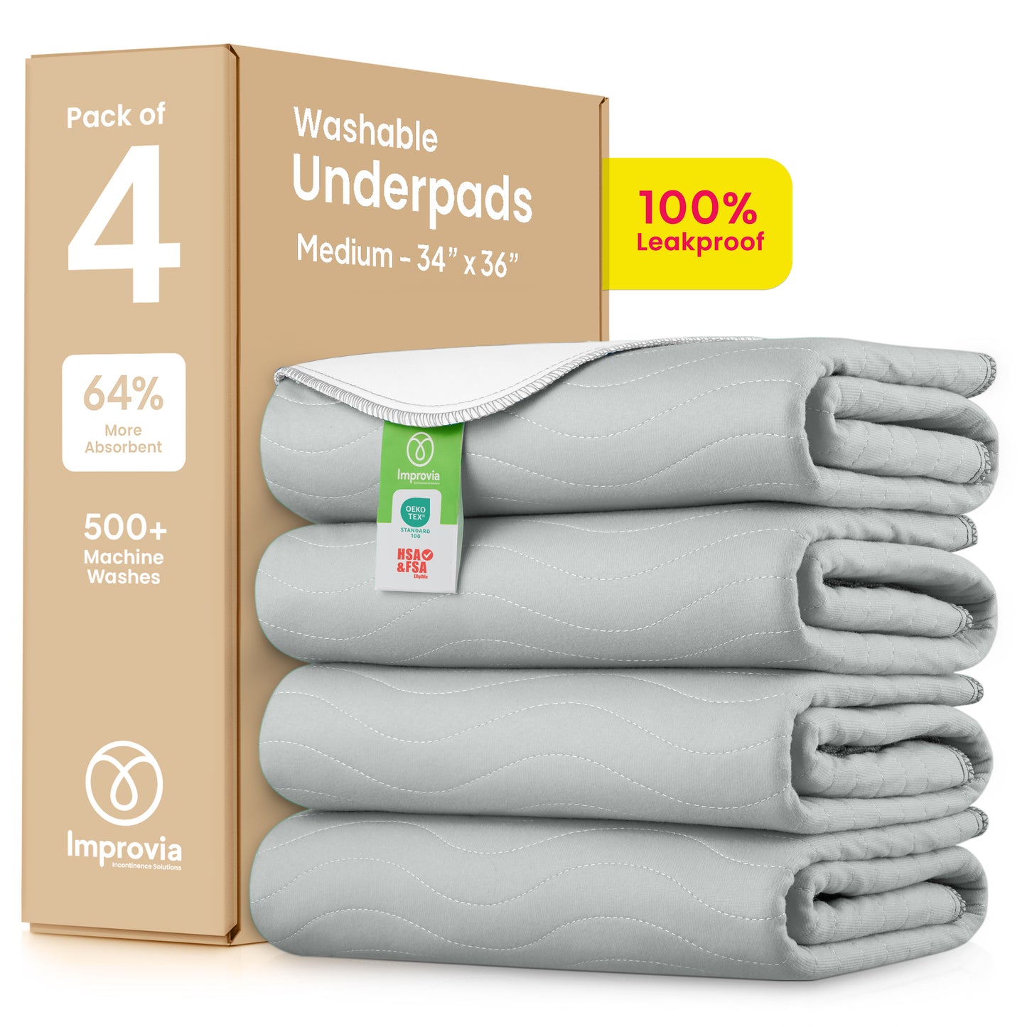 Washable Underpads Gray & White