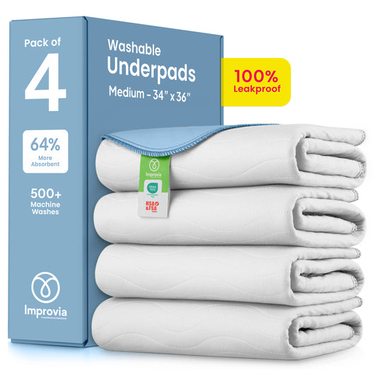 Washable Underpads, Heavy Absorbency Reusable Bedwetting Incontinence Pads for Kids, Adults, Elderly, & Pets