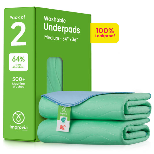 Pack of 2 Washable Underpads - 34" x 36" - Medium