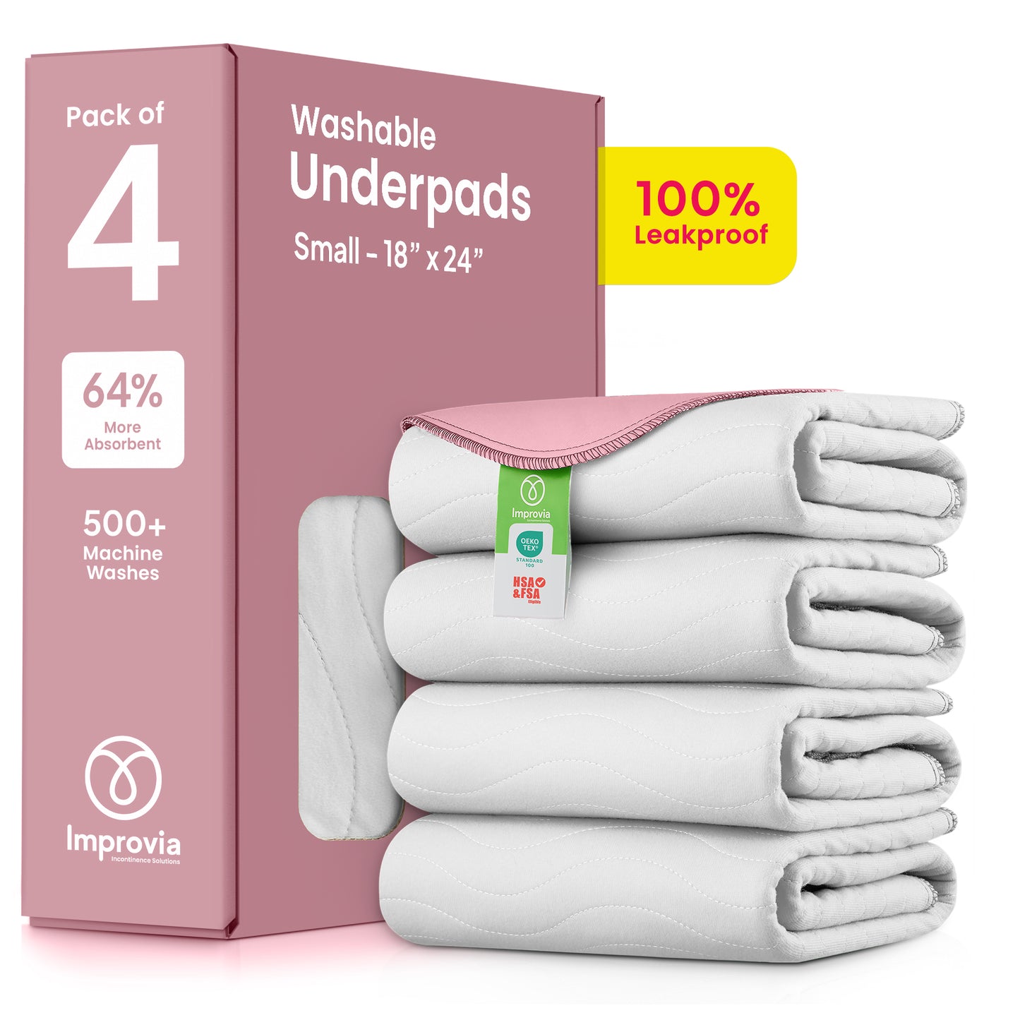 Washable Underpads - White & Pink