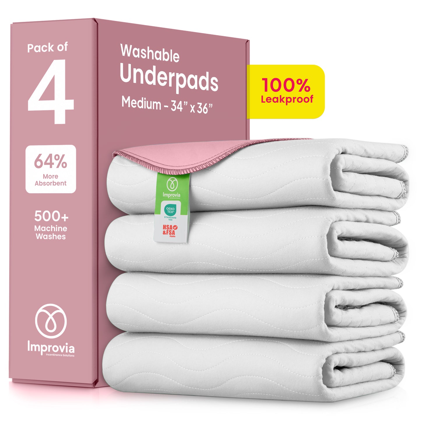 Washable Underpads - White & Pink