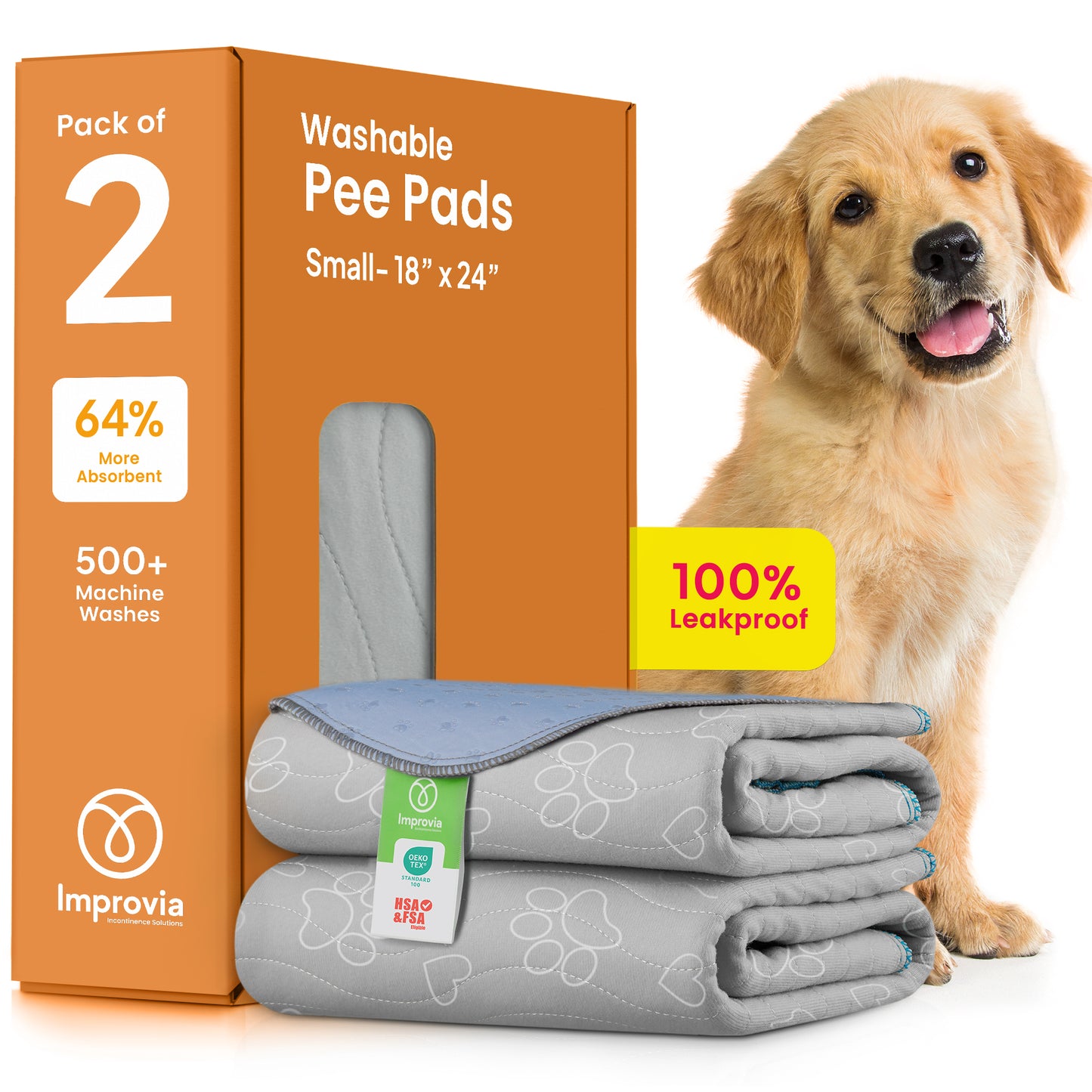 Washable Pee Pad for Dogs, Heavy Absorbency,  Reusable Training & Whelping Pad, Protects Floors and Furniture