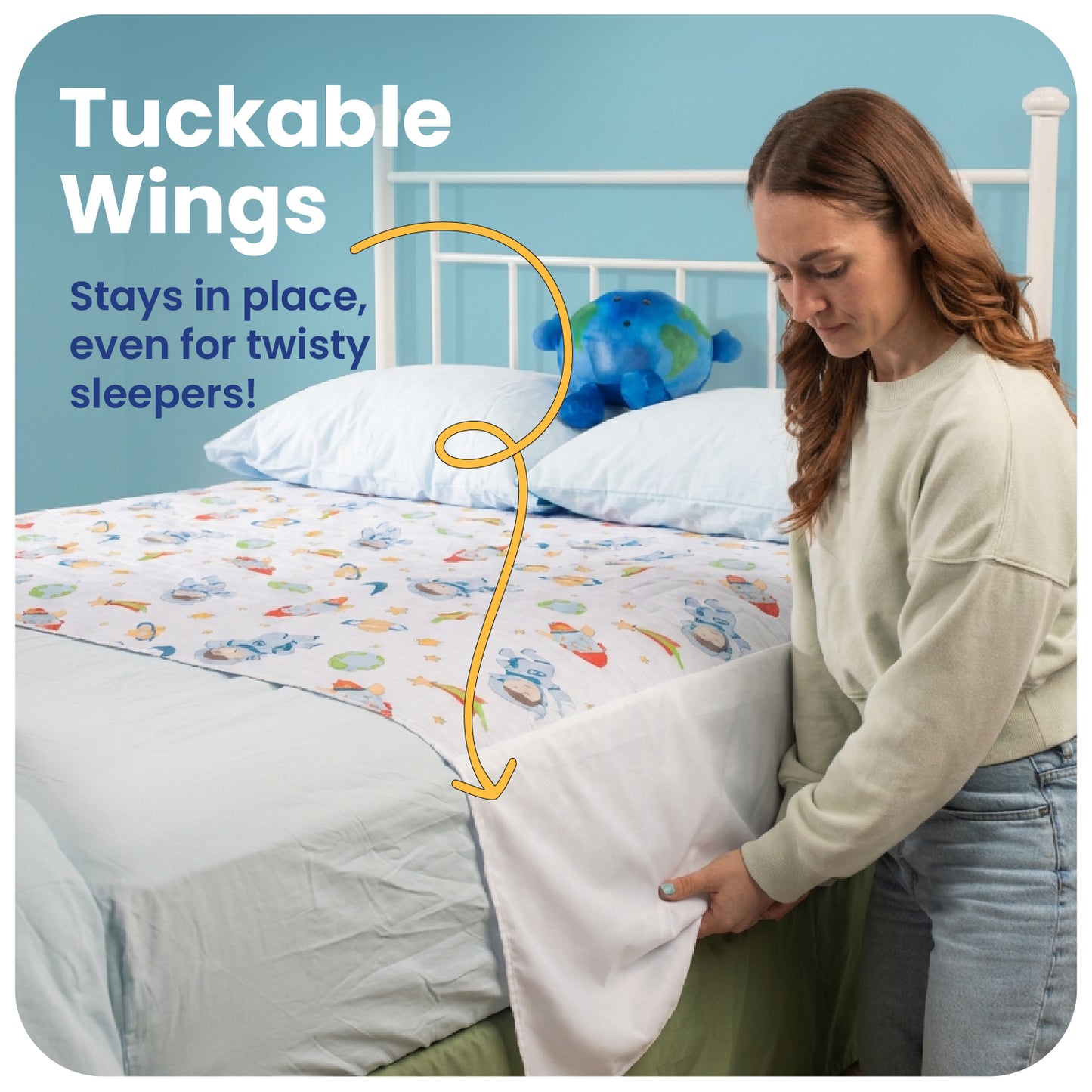 Washable Bed Pads for Toddlers with Tuckable Wings - 34"x36"