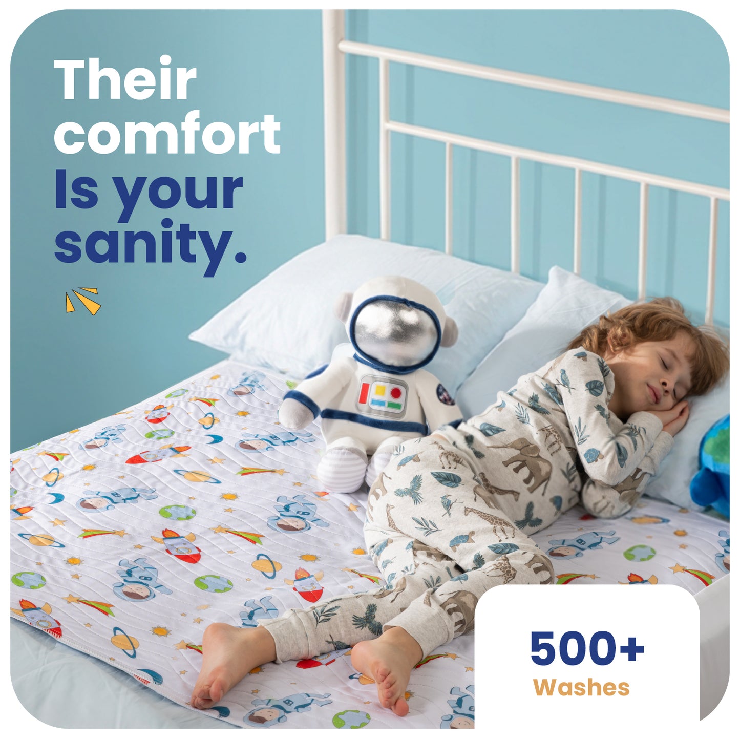 Washable Bed Pads for Toddlers with Tuckable Wings - 34"x36"