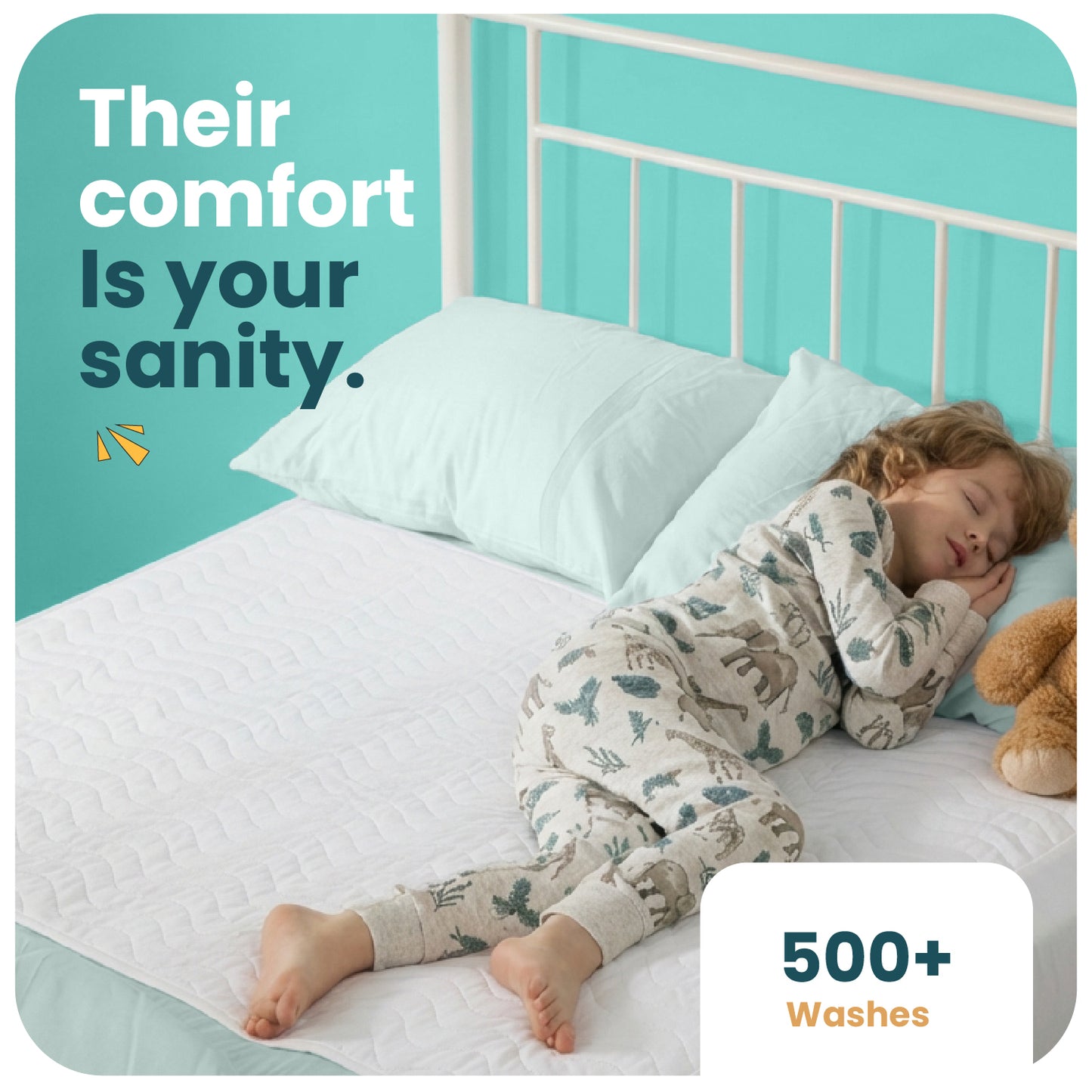 Washable Bed Pads for Toddlers with Tuckable Wings - 34"x36"