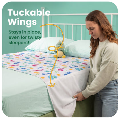 Washable Bed Pads for Toddlers with Tuckable Wings - 34"x36"