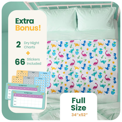 Washable Bed Pads for Toddlers with Tuckable Wings - 34"x36"
