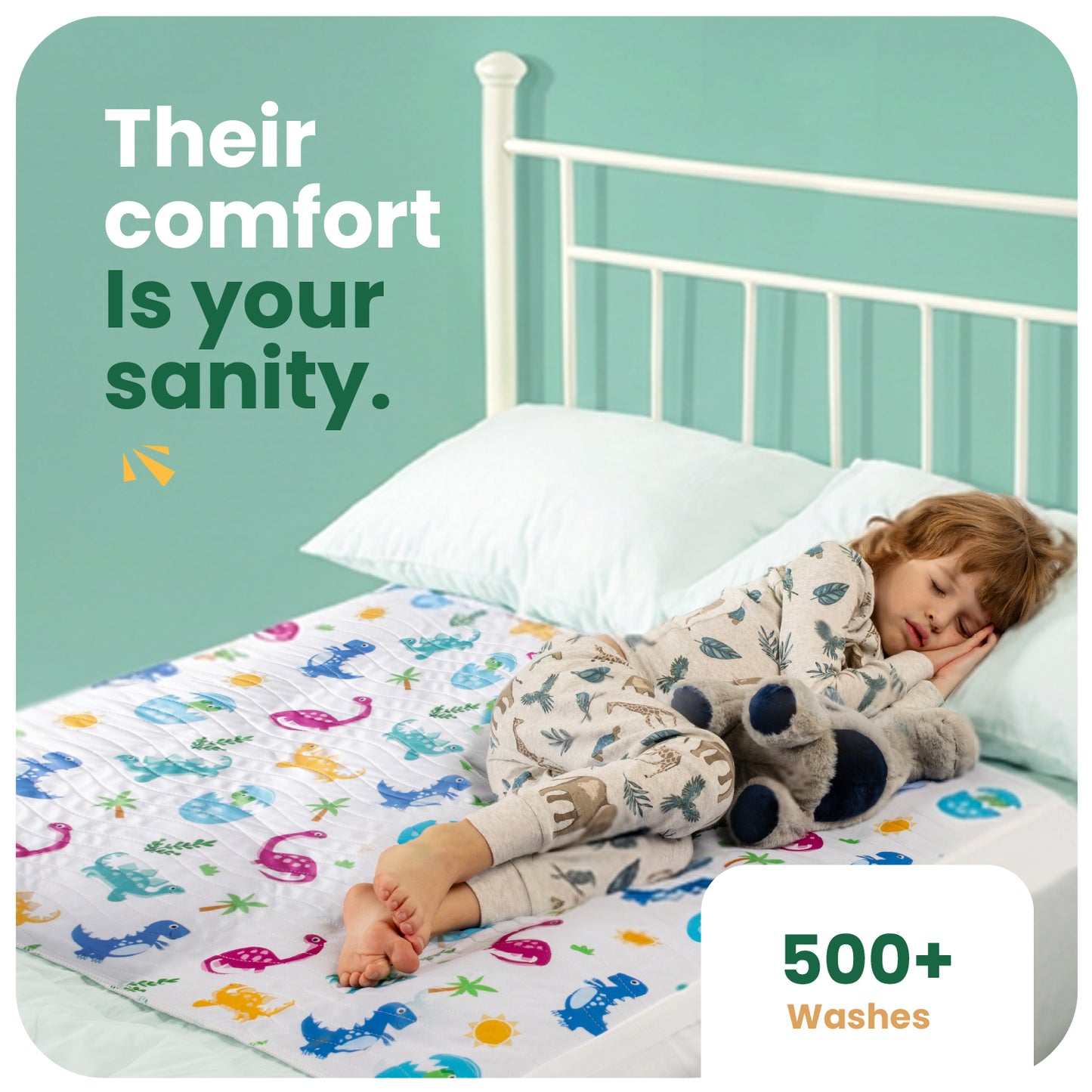 Washable Bed Pads for Toddlers with Tuckable Wings - 34"x36"