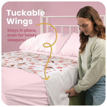 Washable Bed Pads for Toddlers with Tuckable Wings - 34"x36"