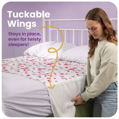 Washable Bed Pads for Toddlers with Tuckable Wings - 34"x36"