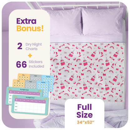 Washable Bed Pads for Toddlers with Tuckable Wings - 34"x36"