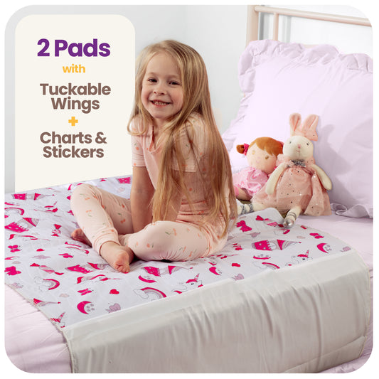 Washable Bed Pads for Toddlers with Tuckable Wings - 34"x36"