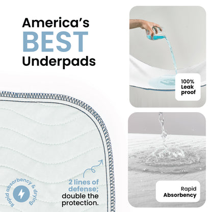 Washable Underpads White & Blue