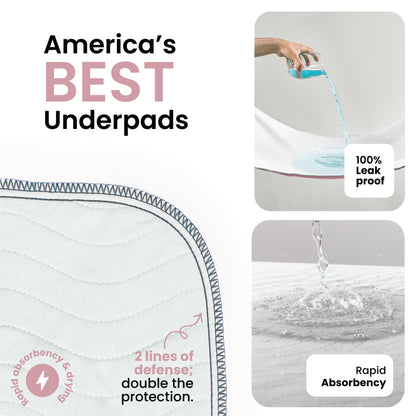 Washable Underpads - White & Pink