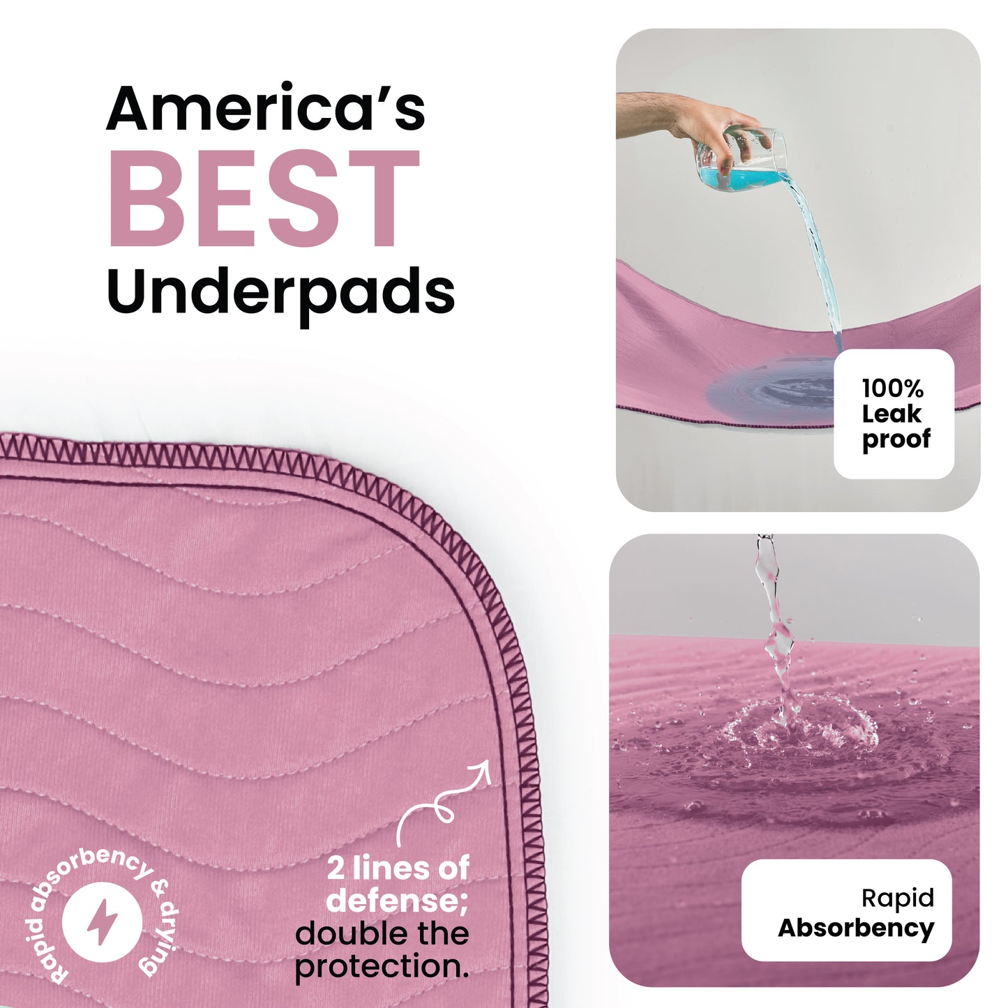 Medium - 34"x36" Washable Underpads
