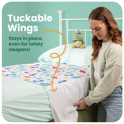 Washable Bed Pads for Toddlers with Tuckable Wings - 34"x36"