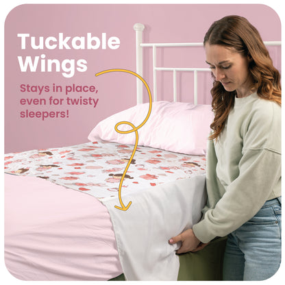 Washable Bed Pads for Toddlers with Tuckable Wings - 34"x36"