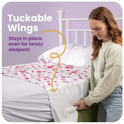 Washable Bed Pads for Toddlers with Tuckable Wings - 34"x36"