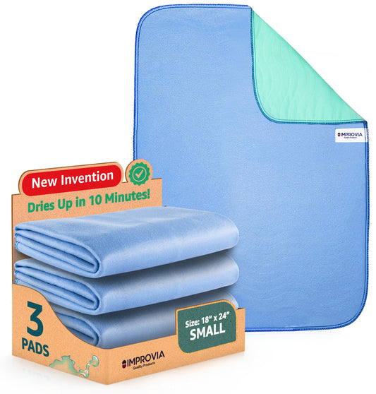 Pack of 3 Washable Underpads - 18" x 24" - Small