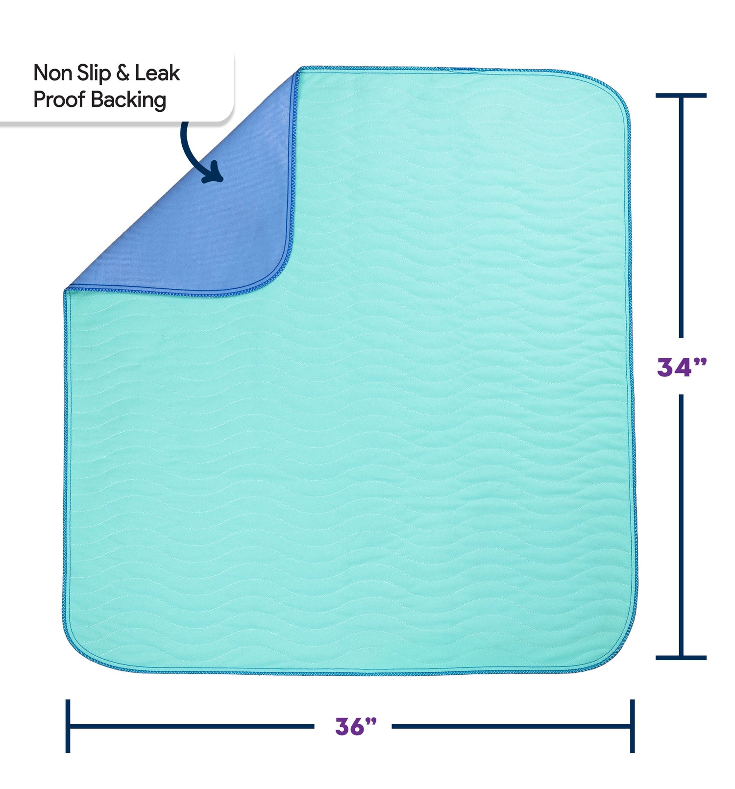 IMPROVIA Washable Bed Pads Heavy Absorbency Reusable Incontinence Pads, 34  x 36” 10-Pack 
